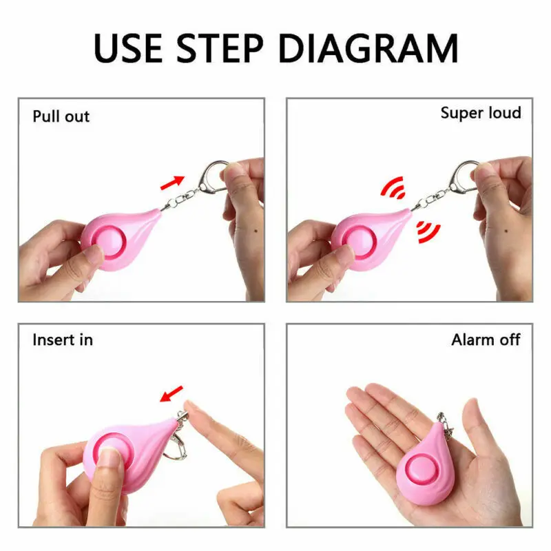 Сигнализация для самозащиты, безопасный брелок, персональная Удобная сигнализация, Детская лампа для девочек, 130 дБ, защита звука, противоограждающая аварийная Атака