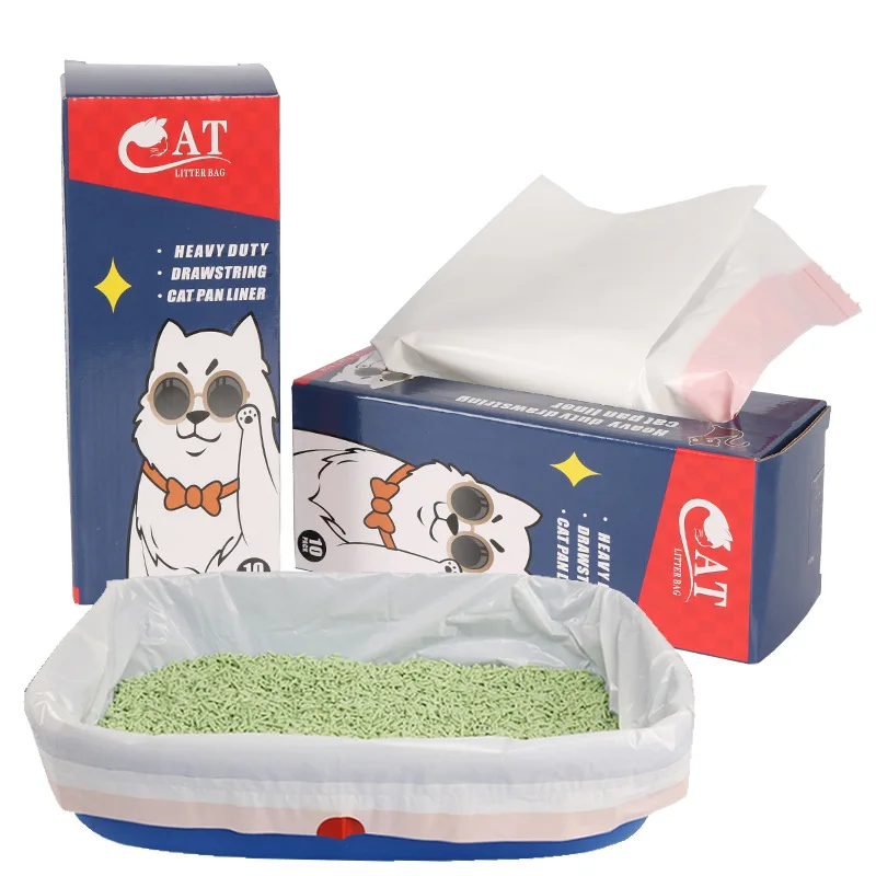 DurableLiningWasteBagCatPoopTieRopeGarbageBagforCatLitter