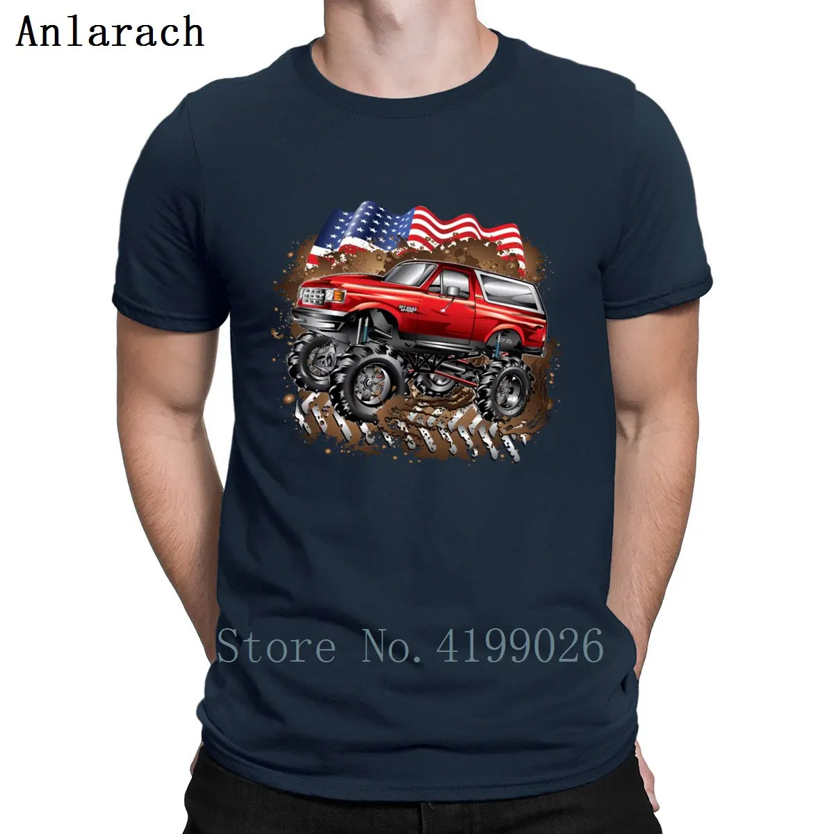 Print Mud Truck Forde Bronco Tshirt New Arrival Male Tee Tops Sunlight Designing Vintage Stylish O-Neck t shirt men graphic