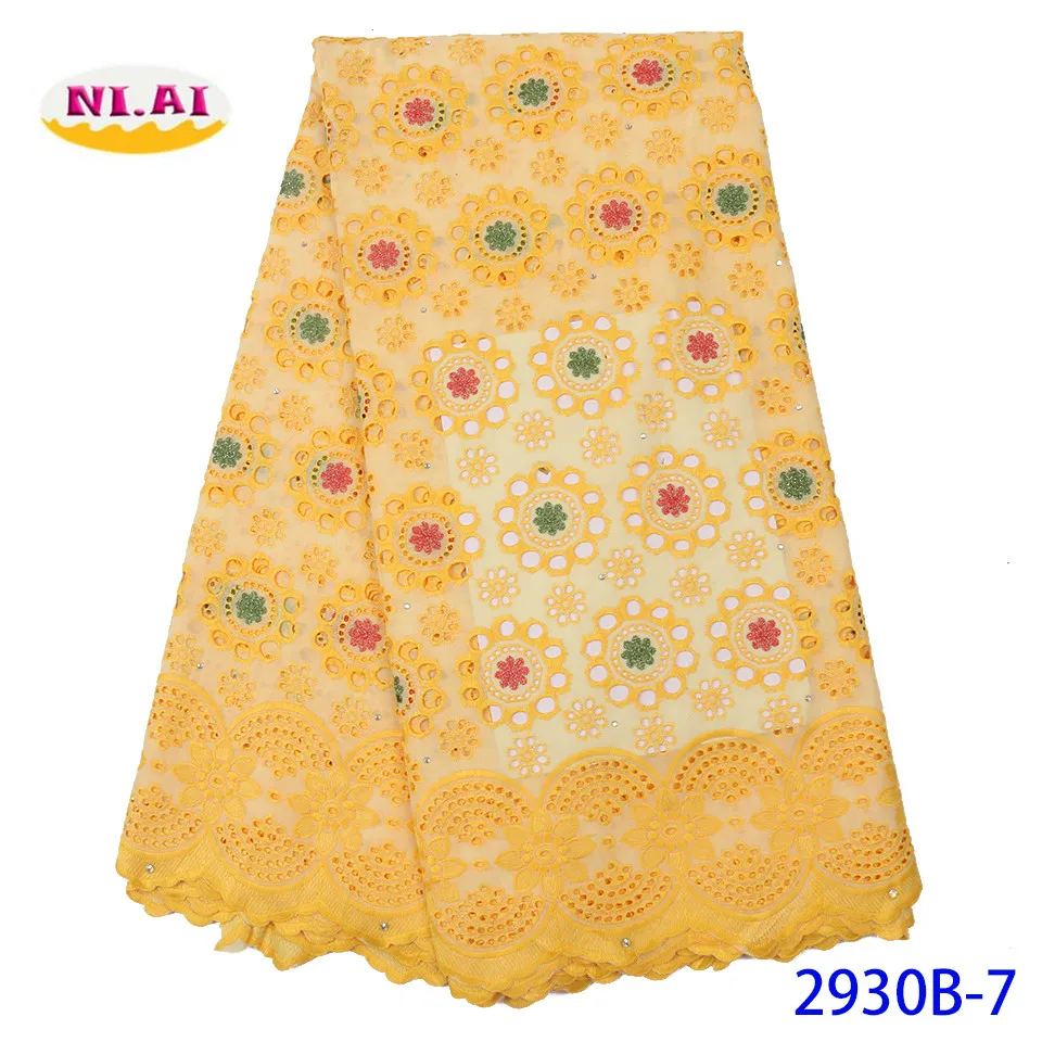 

NIAI African Lace Fabrics 2019 High Quality Lace Material Cotton Nigerian Lace Fabrics Swiss Voile Lace In Switzerland XY2930B-7