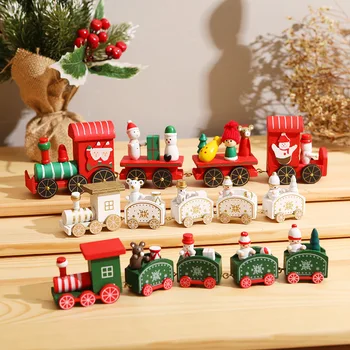 

Wooden Christmas Train 2020 Christmas Decorations For Home Xmas Navidad Kids Gift Christmas Ornament New Year 2021 Decor 1pc