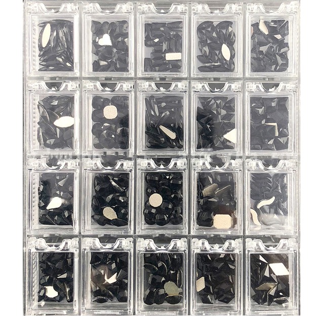 Multi Nail Rhinestones Kit Flatback 240pcs Alloy Charms (Neon,Pink,AB,Blue) Glass Jewelry Nail Art Crystal Box 2022