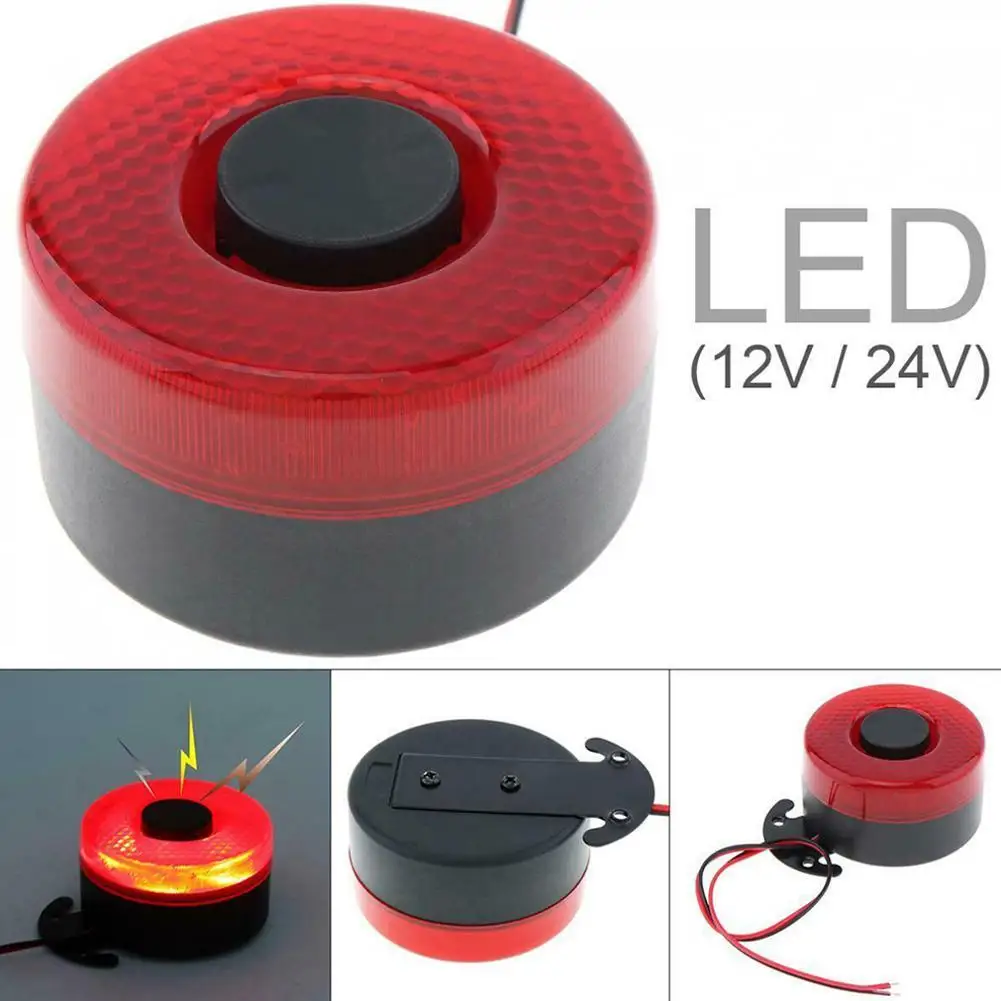 DC 12/24V Car Reversing Horn With Flashing Warning Signal Light Waterproof Back Up Sound Alarm Speaker Buzzer Horn For Cars Moto