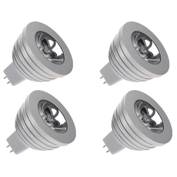 

New 4X MR16 3W RGB LED Bulb Lamp With Remote Control 16 Colors 12V
