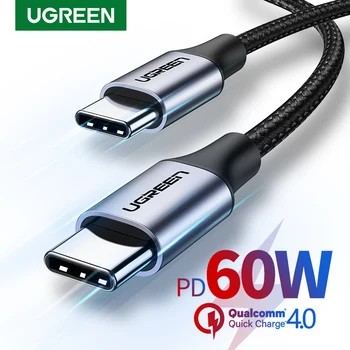 Ugreen USB C to USB Type C for Samsung S20 PD 60W Cable for MacBook Pro iPad Pro2020 Quick Charge 4.0 USB-C Fast USB Charge Cord