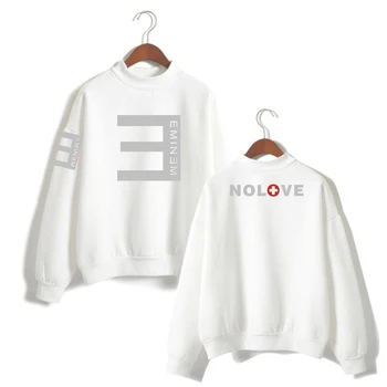 

2019 New EMINEM NOLOVE Letter Printing Plus Velvet Loose High Collar Sweater Men And Women Teen Winter Dropshipping