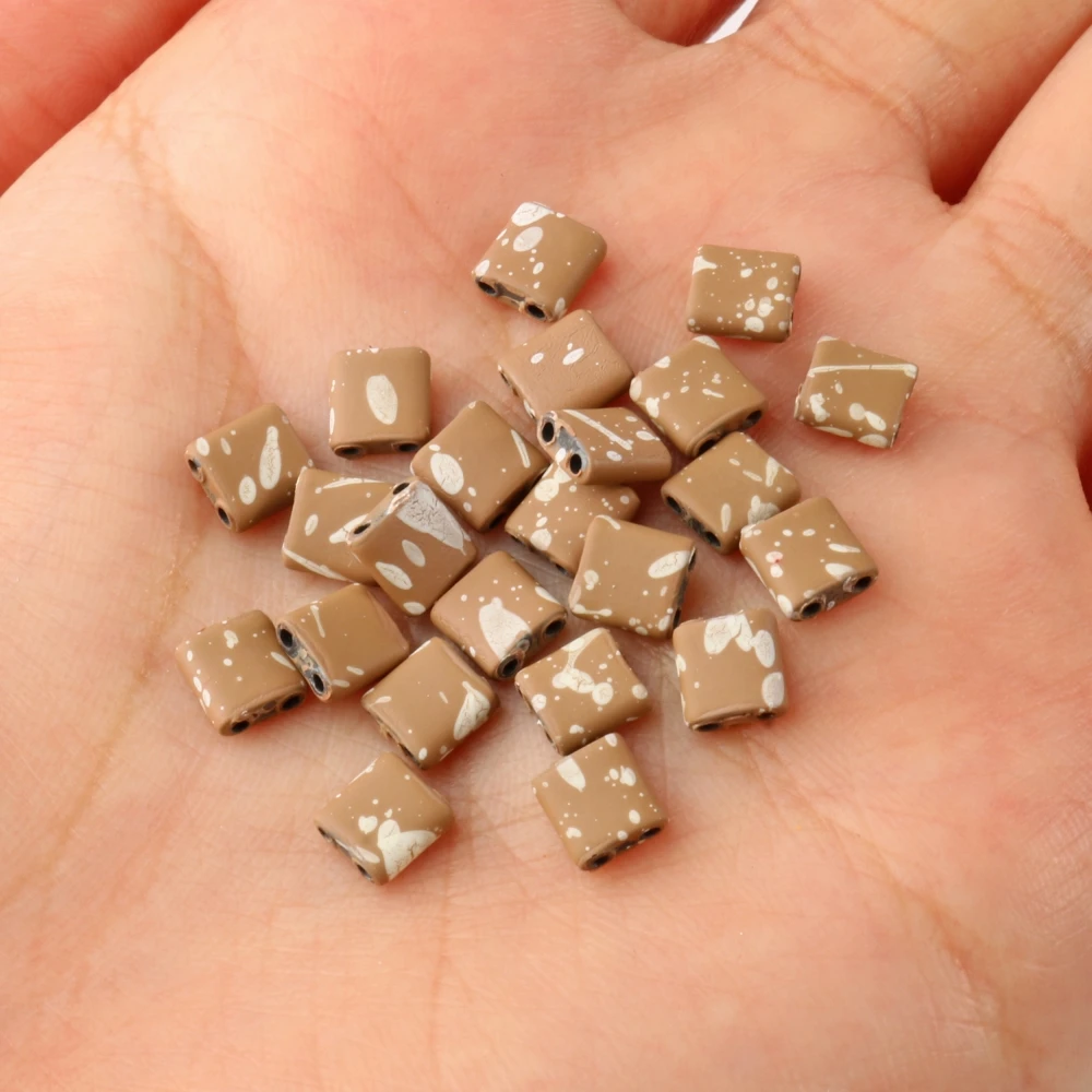 Natural Matte Hematite Stone Two-Hole Spacer Beads