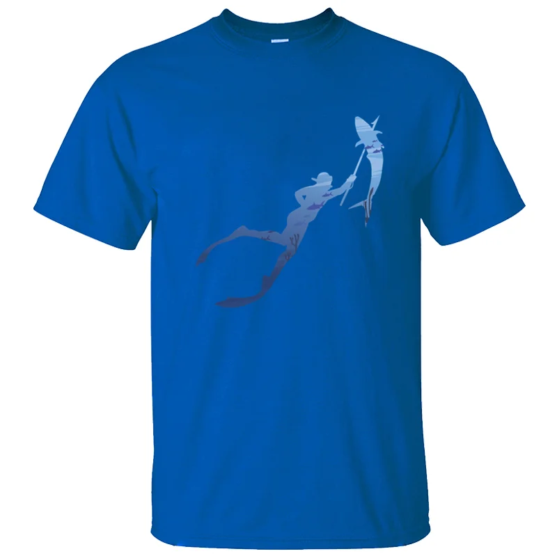 Забавная Повседневная футболка для подводной охоты, фридивинга, рыбалки, подводной охоты, Мужская футболка, однотонная хлопковая футболка для фитнеса, дизайнерские топы
