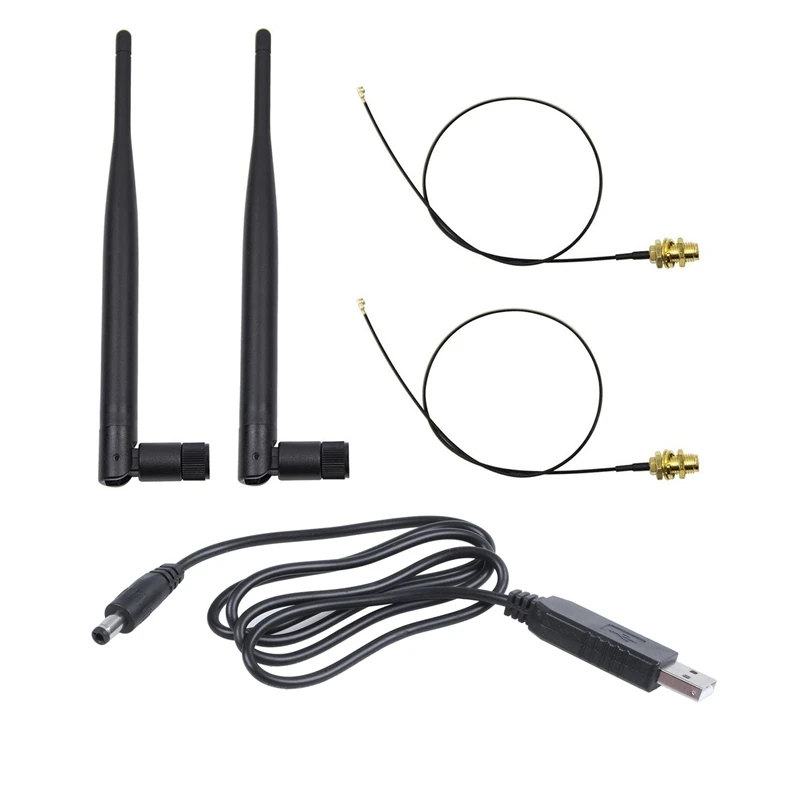 2 x 6DBi 4 ГГц 5 Двухдиапазонная Wi-Fi стандартная антенна и 1 USB DC В 12 мм Модуль