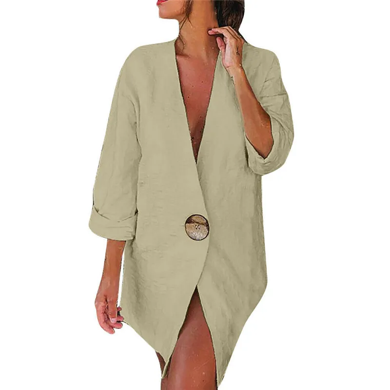 

Fashion Women Blazer Elegant Office Lady Work Business Suit Spring Autumn Vintage Single Button Long Sleeve Blazers Coat Clothes