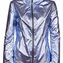 Rrd Giacca Impermeabile Donna, Chiusura Zip, Cappuccio, Poliammide, Blu Laminato