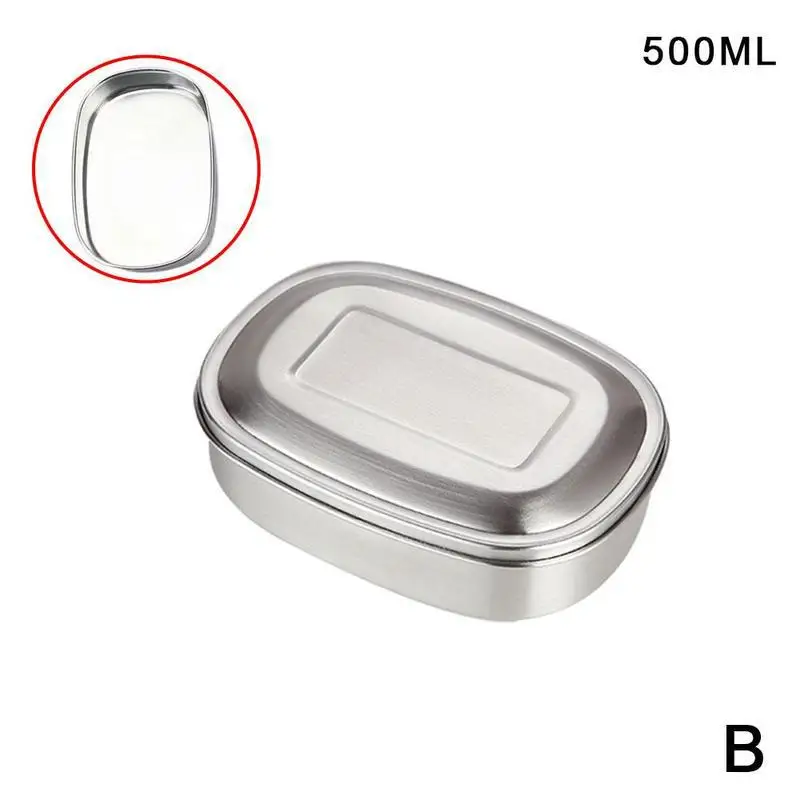 Нержавеющая сталь запаянный герметичный Ланч-бокс Bento коробки микроволновая печь Взрослый Детский пищевой контейнер для хранения тепловой коробки - Цвет: B