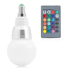 E14 10W 85-265V RGB светодиодный светильник меняющая цвет лампа+ пульт дистанционного управления E65B