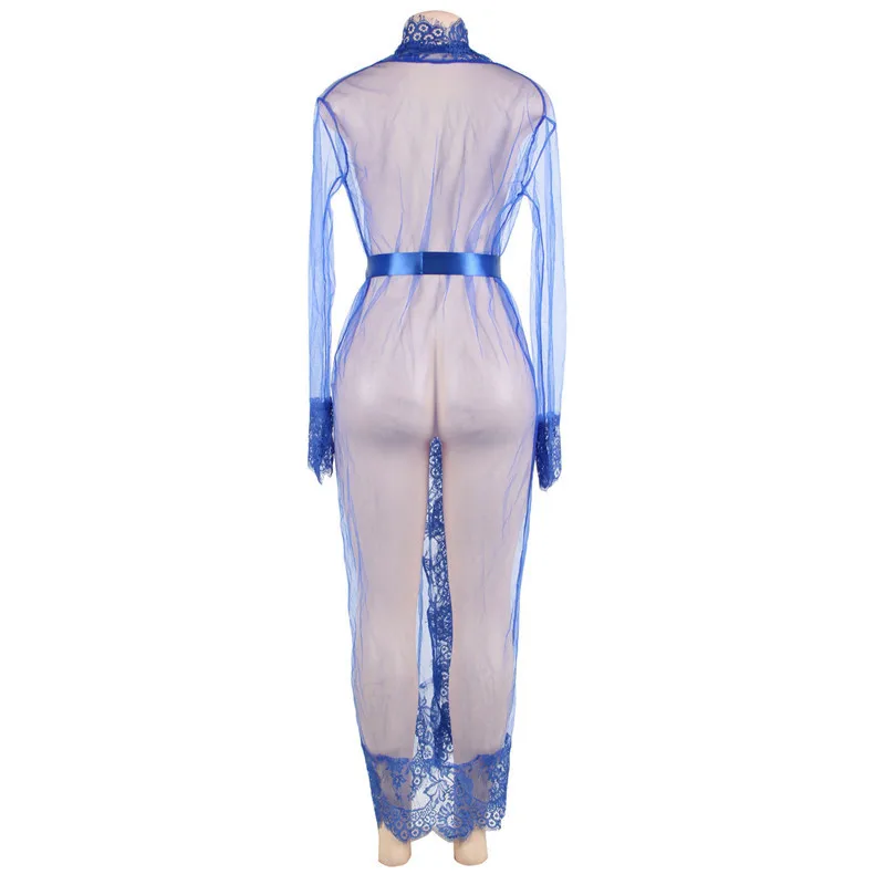 Ohyeahlover кружевные сорочки с длинными рукавами Babydoll пояс перспективное Эротическое белье плюс размер элегантное Ropa Sexi Mujer Porno RL80507