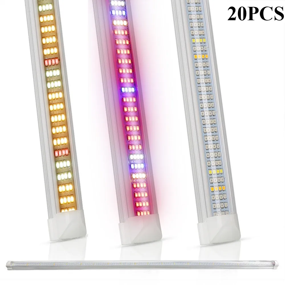 20pcs/lot 120cm T8 Tube LED Grow Lights Bar Full Spectrum Plant Phyto Lamp for cultivation hydroponics vegs seedlings greenhouse | Лампы и