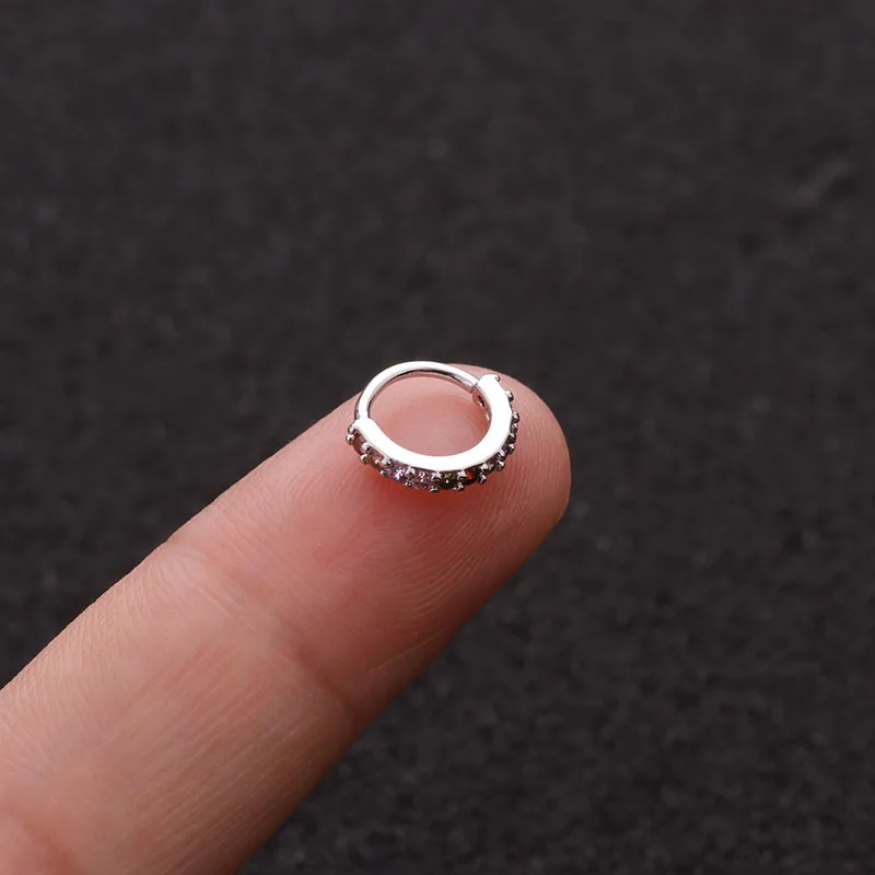 1 шт. Многоцветный Cz обруч хрящевая спираль Daith серьги ухо и украшение для