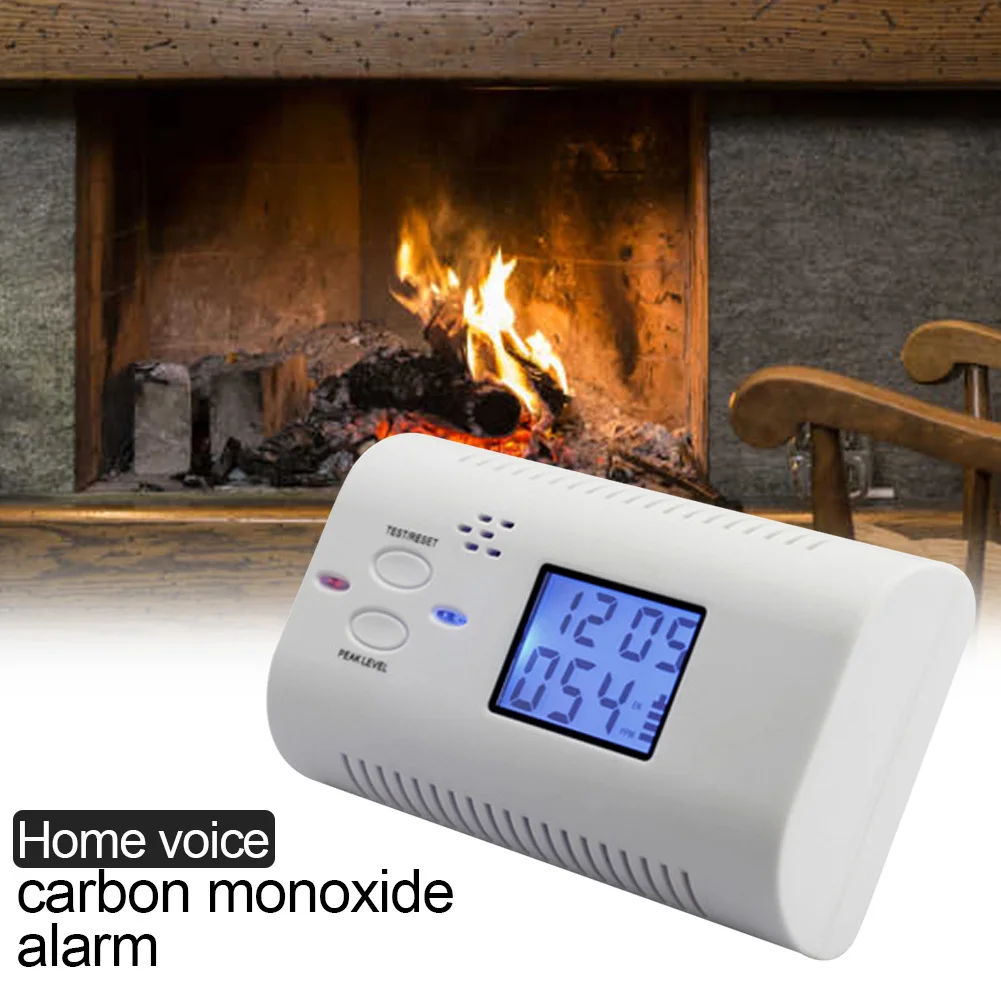 

Battery Operated Electrochemical Memory Function Warning Voice Prompt Alarm Detector CO Gas Sensor Kitchen Practical LCD Display