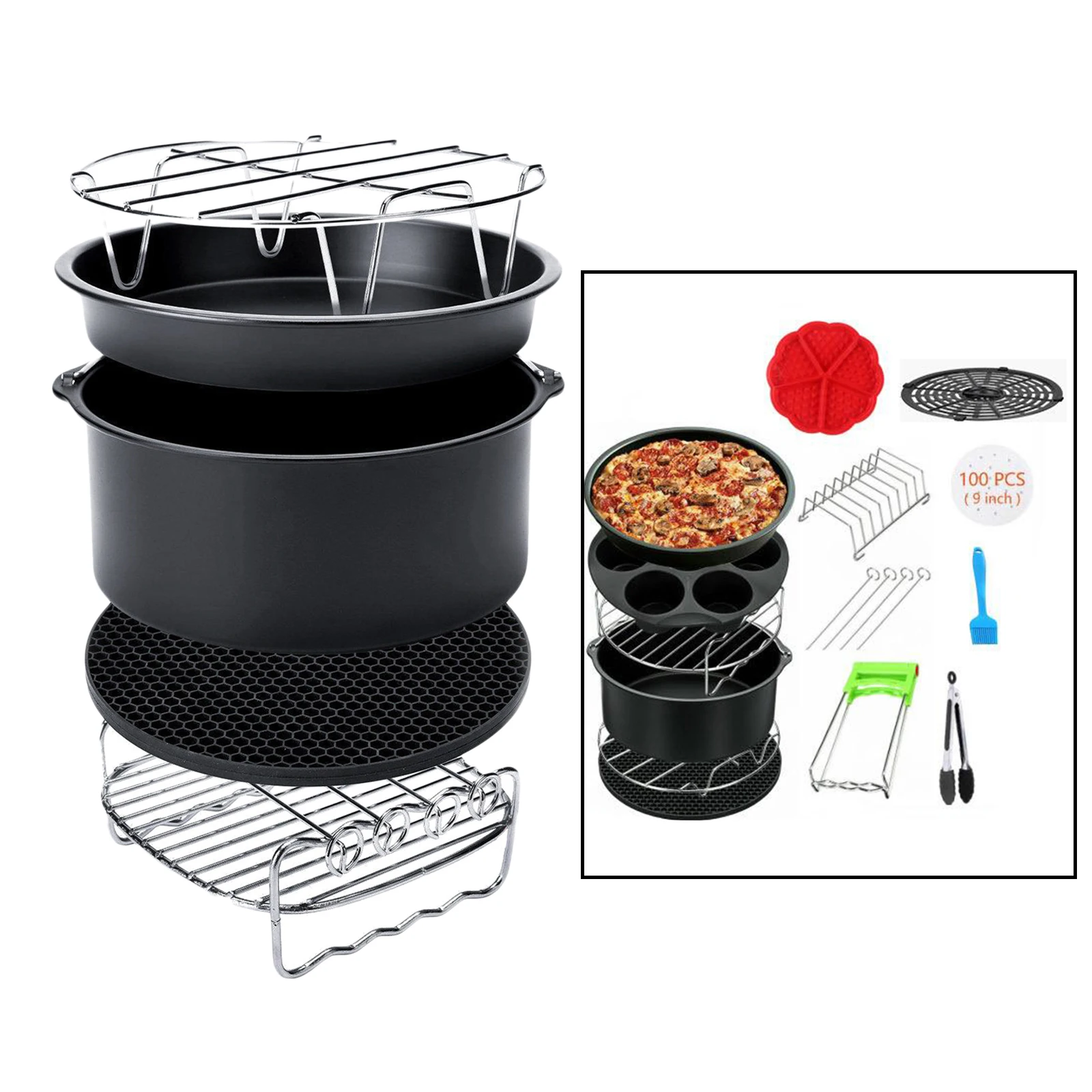 UNBOX Set d'accessoires pour friteuse à air chaud double – Convient pour  les friteuses