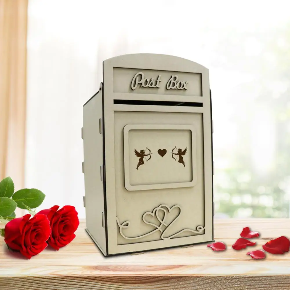 Wooden Wedding Card Post Box Rustic Royal Mailbox DIY Ornament Party Decor Gifts 