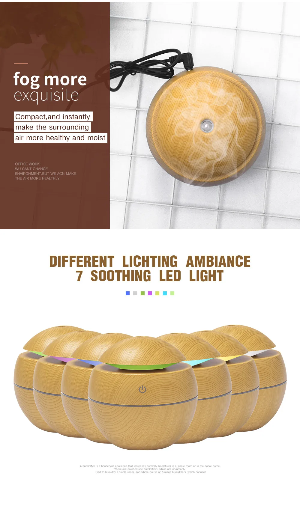 HUMIDIFICATEUR,YELLOWMini humidificateur USB'air électrique pour