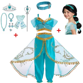

FindPitaya Christmas children's dress Aladdin's lamp cosplay Costume jasmine princess girl dress role costume two-piece