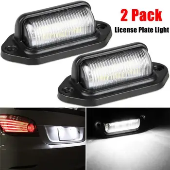 

2PCS/PACK 6LED License Plate Lights Xenon White Super Bright Car Light Waterproof For 12V Car Motorcycle Boat Truck Trailer RV
