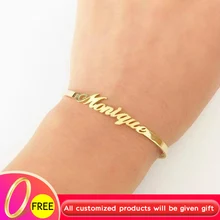Пользовательское имя браслет на заказ для женщин мужчин Pulseira Mujer Moda Золото Нержавеющая сталь табличка браслеты