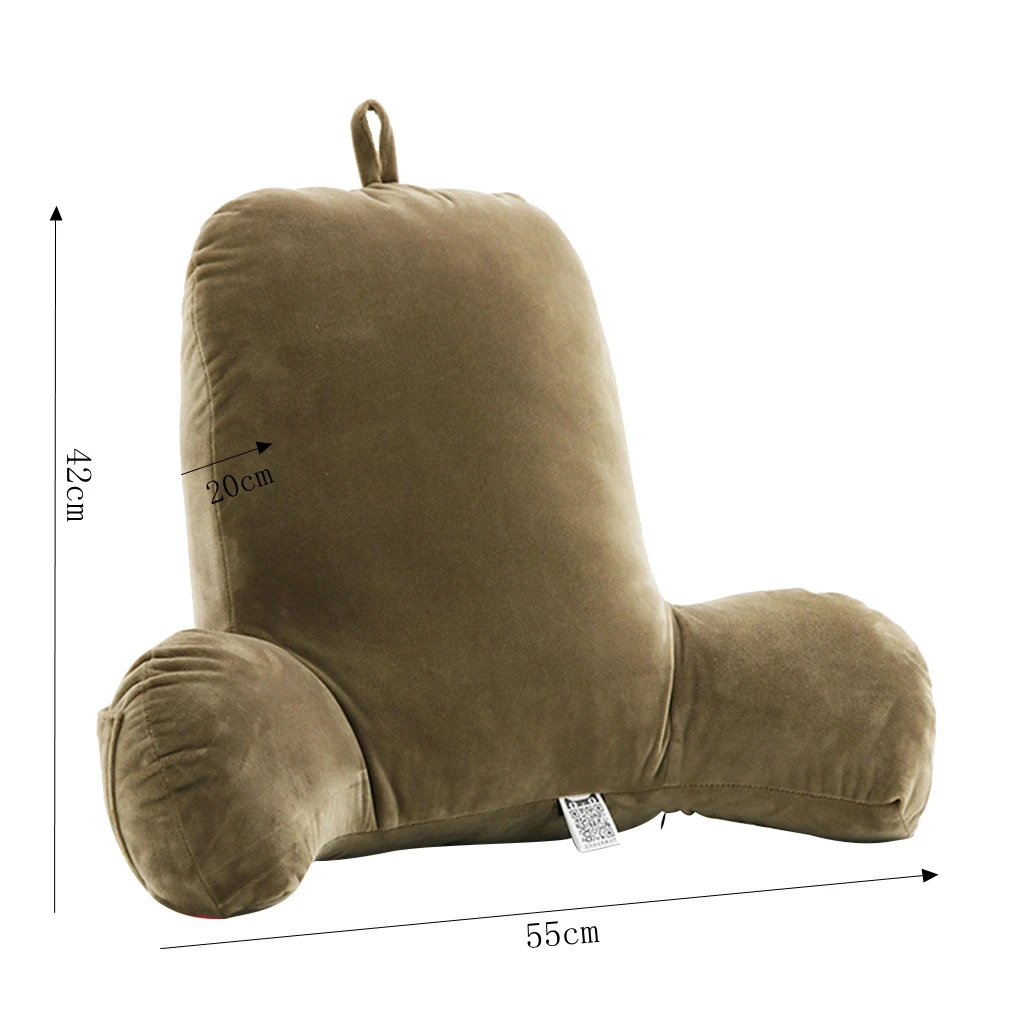 Sofa Cushion Back Pillow Bed Plush Backrest Reading Rest Pillow Cotton Lumbar Support Chair Cushion With Arms Home Office Decor