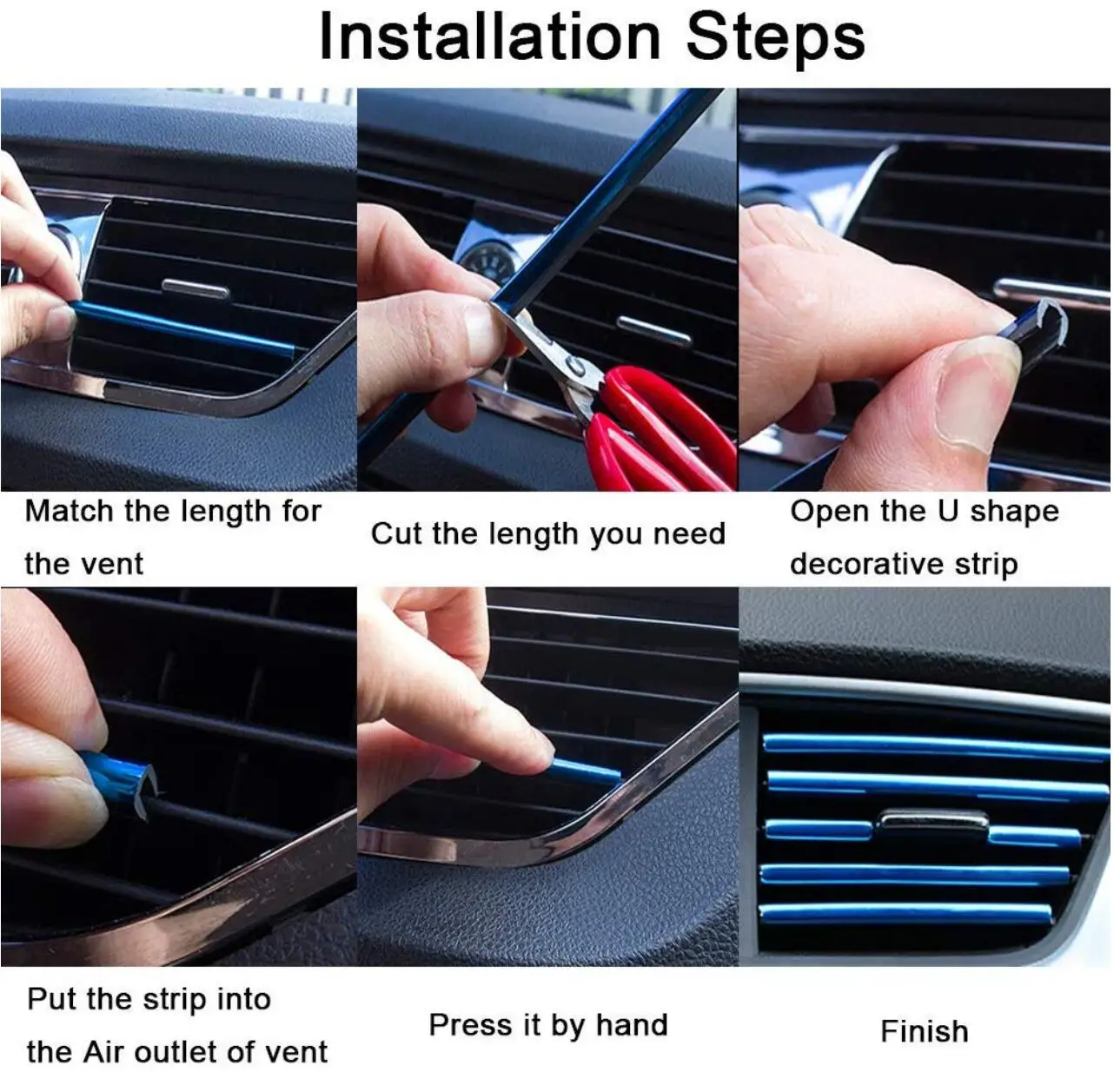DIY 3 м автомобильный Стайлинг хромированный Литье автомобиля вентиляционное
