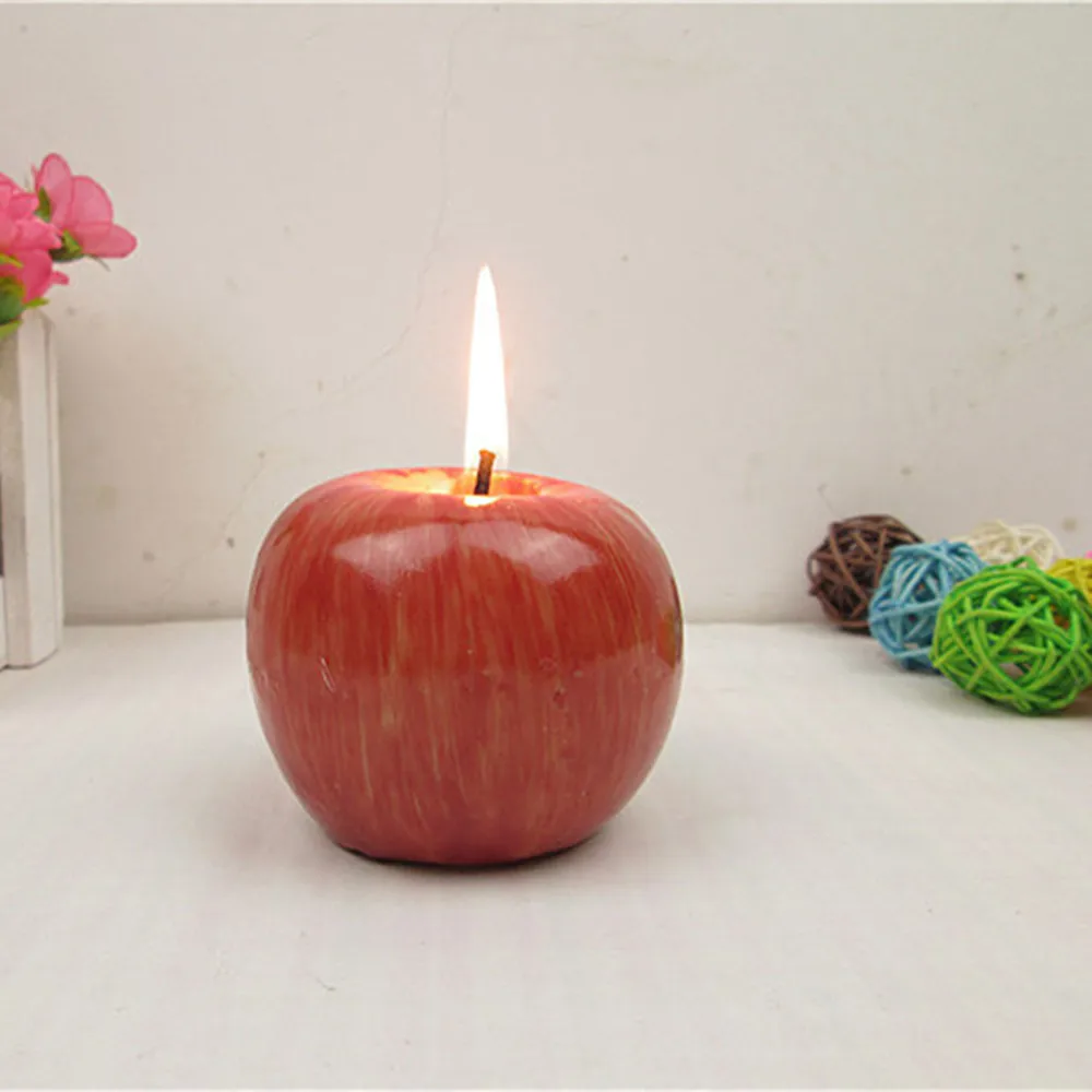 

Red Apple flameless Candle with Retail Package Home Decoration Fruit Shape Scented Candle Lamp Christmas Birthday Wedding Gift