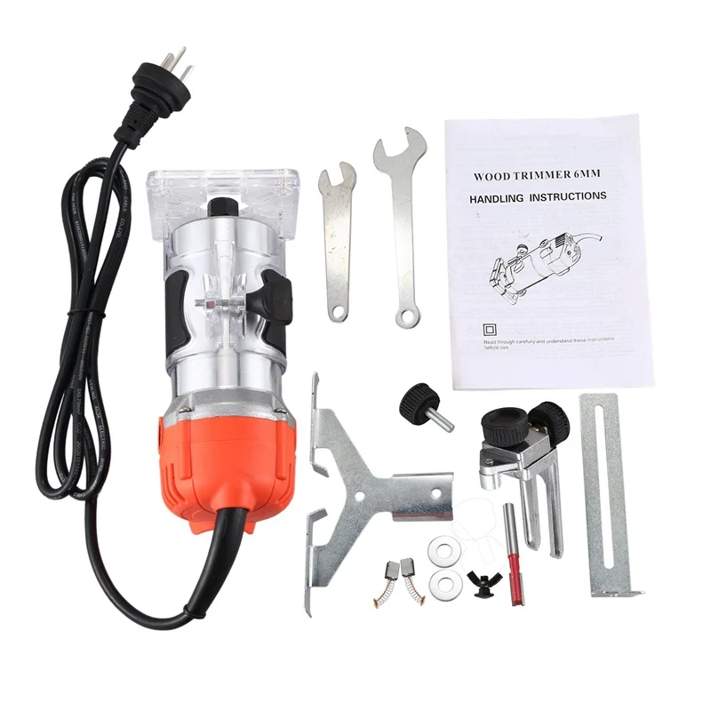 

Router Trimmer 600w 30000rpm Durable Small Copper Motor Carving Machine 6mm Electric Woodworking Trimmer Power Tool Wood US Plug