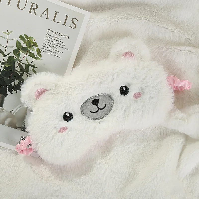 

Rabbit Bear Eye Mask Cartoon Variety Sleeping Mask Plush Cover Kids Eyeshade Relax Mask Suitable for Stuffed Toys Gifts