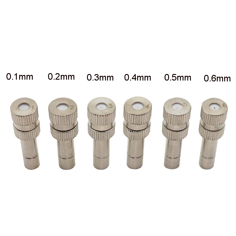(50 Pieces/Lot) 6Mm Low Pressure 0.1-0.6Mm Stainless Steel Fog Misting Nozzles 6Mm Connectors Garden Water Irrigation Sprinkler