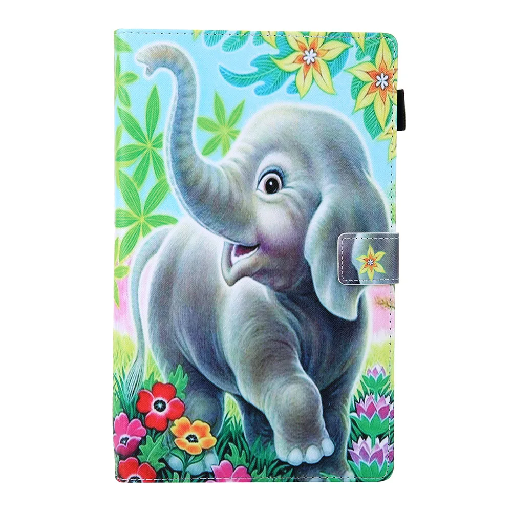 Elephant Чехол для samsung Galaxy Tab A, 10,1 дюймов, SM-T510, SM-T515, 10,1 дюймов, из искусственной кожи, подставка для планшета, модный мультяшный чехол T510 - Цвет: Elephant