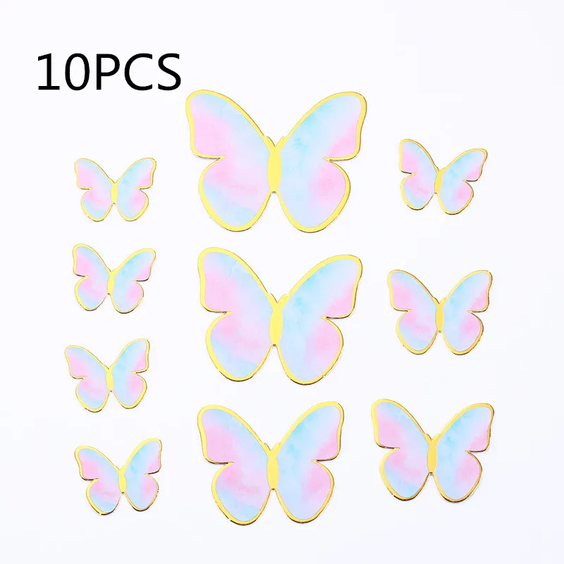 25 WHITE MINI PEARL BUTTERFLY TOPPERS 