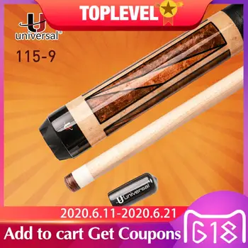 

Free Shipping Universal UN115-9 Billiard Pool Cue Stick Kamui Tip Technology Maple Billar Kit with Protective Tip Cover