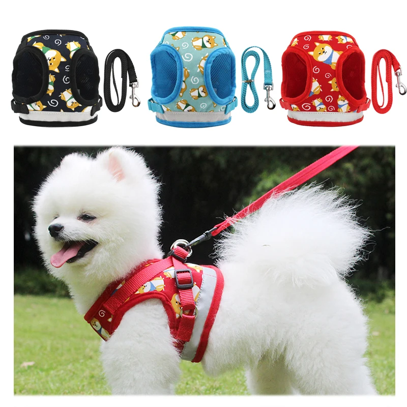 Adjustable Dog Harness and Leash Set for Small Medium Dog Cat Chihuahua