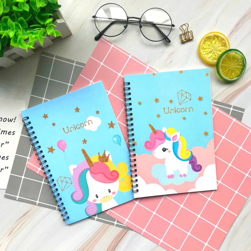 Kawaii Unicorn металлический блокнот с кнопками 1 шт. креативный простой листьями