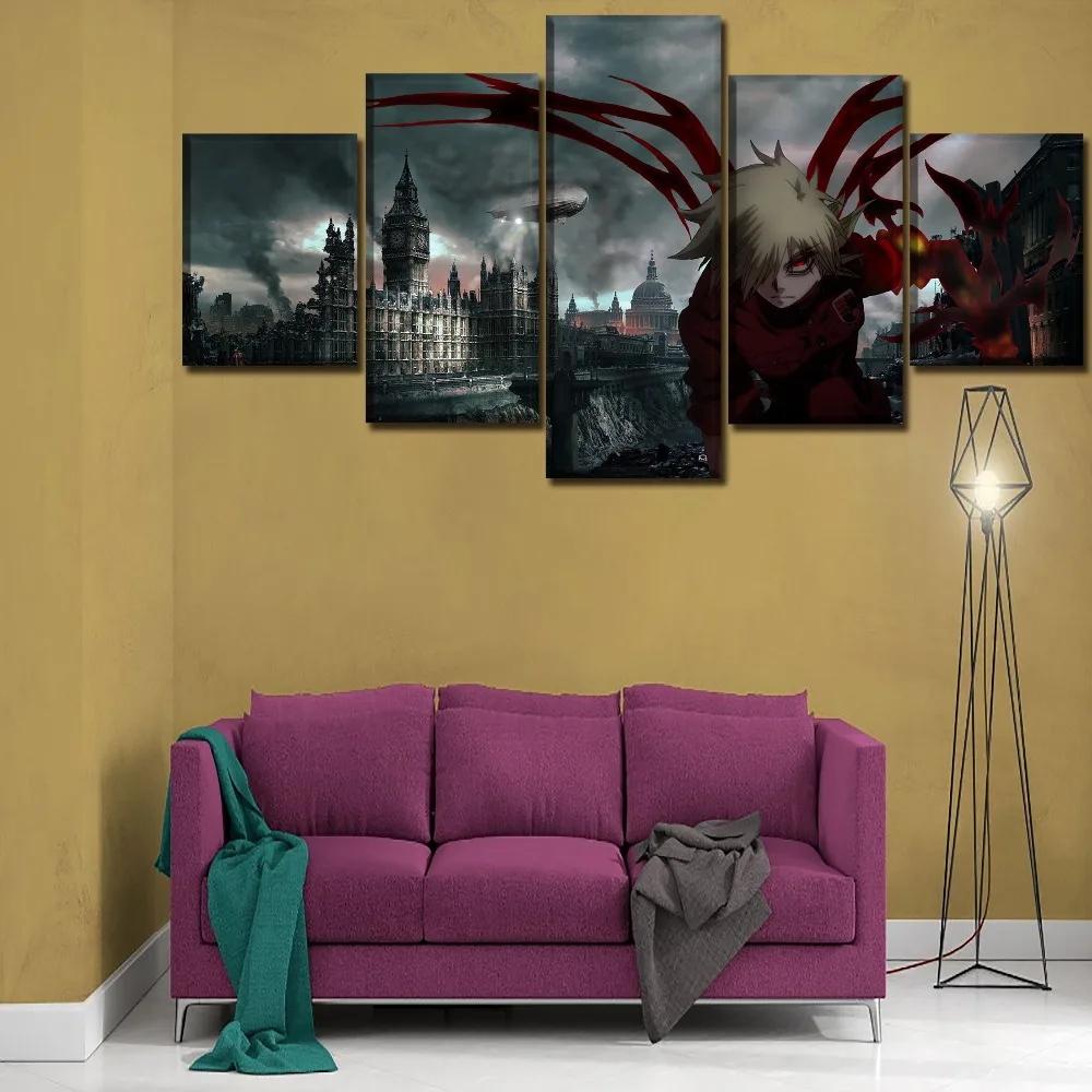 Modern HD Printed Poster 5 Pieces Animation Character Canvas Painting Home Decoration Wall Art Pictures Boy Room Modular Framed | Дом и сад