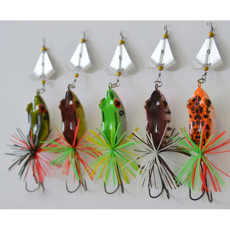1PCS Hard Fishing Lure With Propeller Large Noise Isca Frog Lure 135mm 15g Pesca Frog Sinking Snakehead Fishing Bait