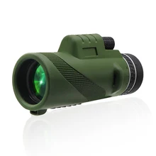 12x50 Army green Powerful Monocular for Hiking and Camping Telescope Optional Tripod and Smartphone Holder Waterproof