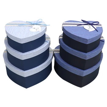 

Valentine's & Wedding Heart Shape Textured Paper Gift Box with Writing Tag & Bowknot Holding Flowers, Chocolates or Other Gifts