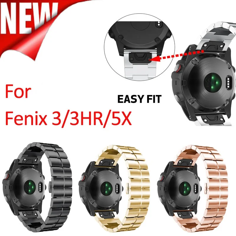 Cinturino In Metallo 26Mm Anbest Per Cinturino Di Ricambio In Acciaio Inossidabile Fenix 5X Per Fenix 5X/Fenix 3/Fenix 3 Hr