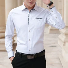 Мужская деловая рубашка высокого качества, Мужская официальная рубашка на пуговицах с воротником, Модная стильная мужская повседневная рубашка