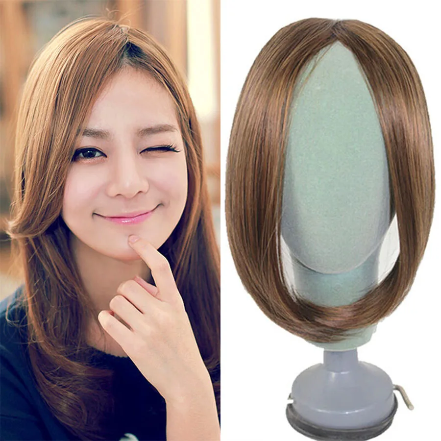 

Thickening on both sides of the split long bangs patch invisible pad patch reissued piece length straight seamless Headwear