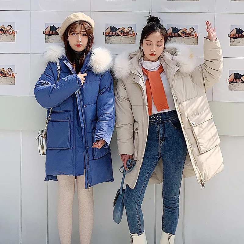 

Off Season Workwear Cotton Coat Women's 2019 New Style Korean-style Mid-length Loose-Fit BF Best Friend Sisters Outfit Coat Stud