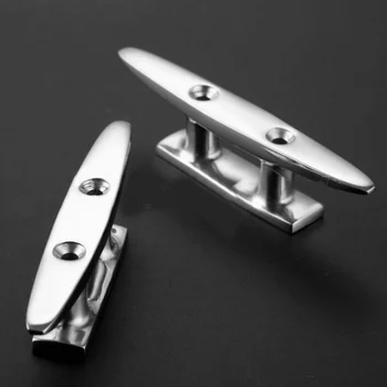 

2pcs Mooring Cleat Deck Stainless Rope Yacht Marine Boat Dock 100mm Tie Down