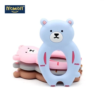 

10pc silicone teether Rodent Baby Teether BPA Free Bear Animal Shape Safe Chew Toys Teething Ring Gift for Baby Chewing