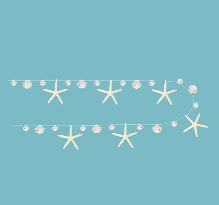 3 м с морскими звездами, раковинами и звездный баннер на день рождения с русалочкой Праздничная гирлянда из бумаги пляжные вечерние портрет мечтательной свадьбы детского дня рождения украшения овсянка - Color: Starfish shell