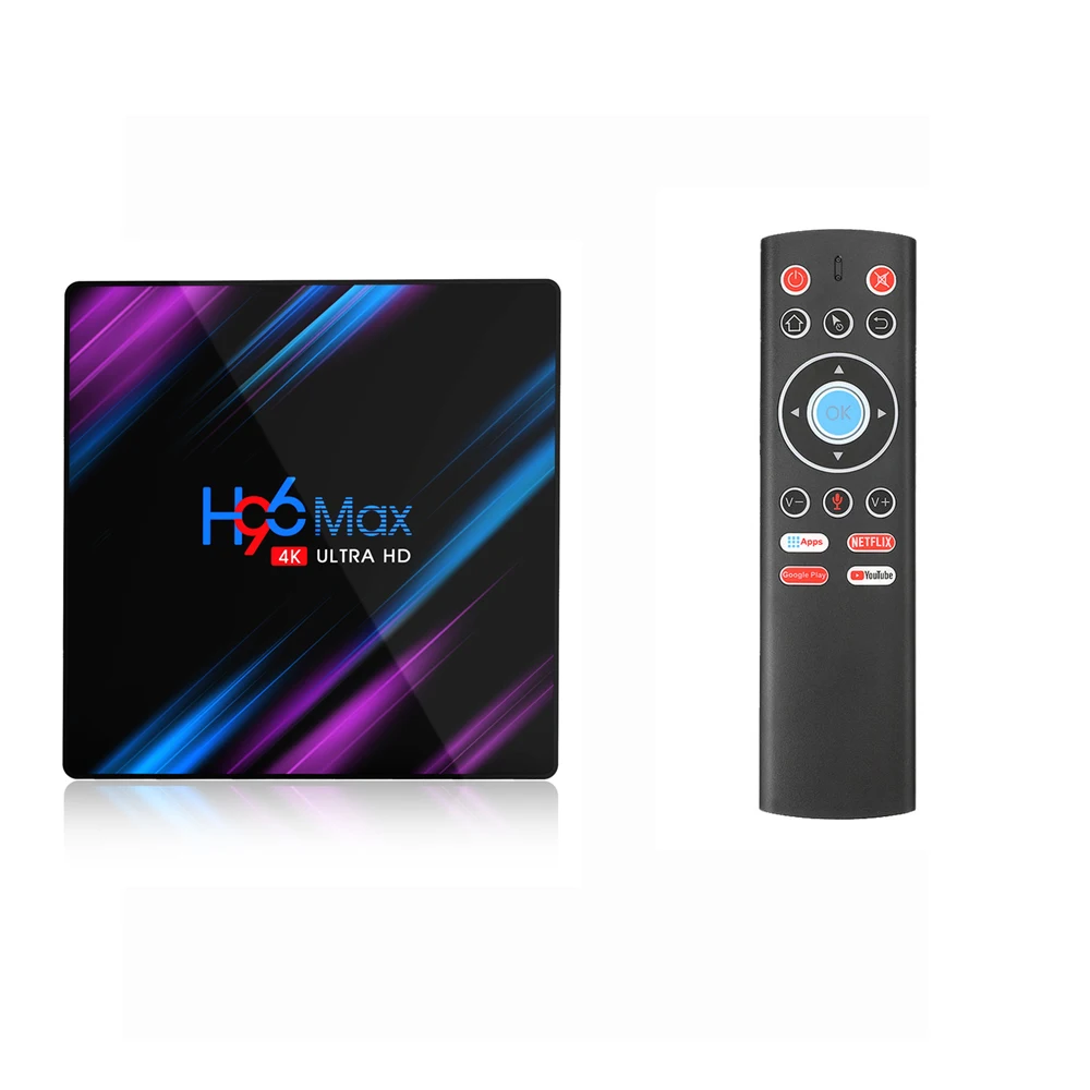 

US H96 MAX RK3318 4GB RAM 64GB ROM 5G WIFI bluetooth 4.0 Android 9.0 4K VP9 H.265 TV Box with T1 6 Gyroscope